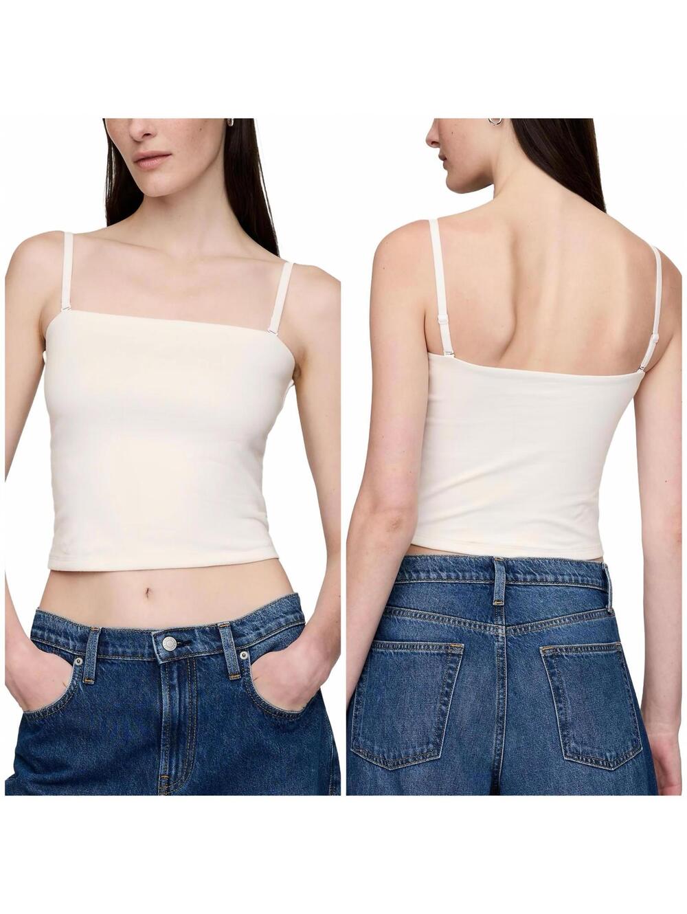 Gap CloseKnit Crop Tube Top Cotton Blend New Off White NWT Small